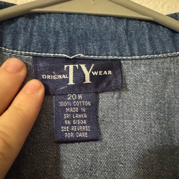 Vintage Denim Dress with Lace-Up Front Size 20 - Picture 3 of 4